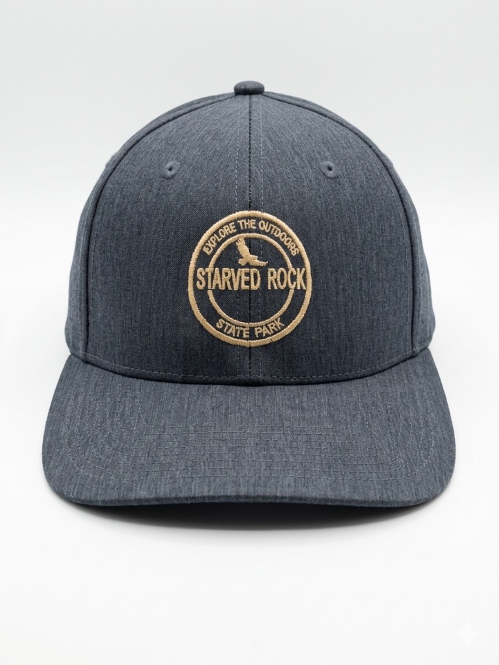 Embroidered Patch Peak Cap - Black